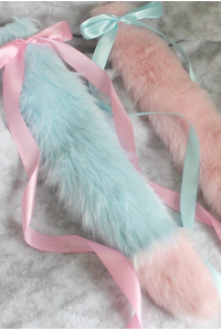 18" Cotton Candy Fox Tails