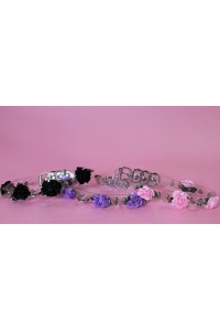 Clear Studded Rose Collars