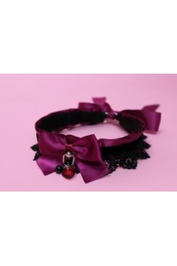 Plum and Black Collar (w/ lace)