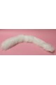 24" White Cat Tail (Pin On) Half-Wired