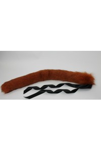 24" Red Fox Cat Tail (Black Ties)