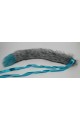 24"Cat Tail in "Wolf" Tipped w. Teal (Teal Ties)