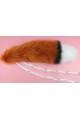 24" Red Fox Tail,Black Ring,White Tip