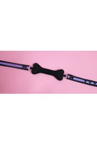 Purple and Black Bone Gag