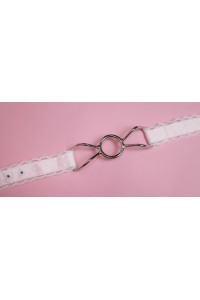 Baby Pink Polka Dot Spider Gag with Lace