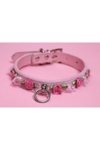 Pink Pleather Lace Collars