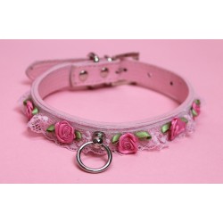 Pink Pleather Lace Collars