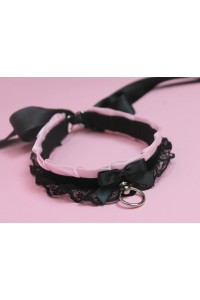 Pink and Black Collar with Lace