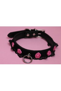 Pleather Lace Buckled Collar