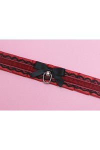 Red and Black Lace Collar