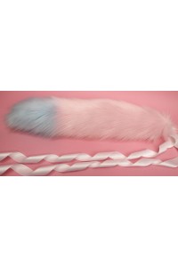 18" Cotton Candy Fox Tail (White Ties)