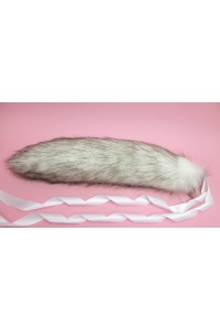 18" Brown Husky Fox Tail (White Ties)