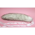 18" Brown Husky Fox Tail (White Ties)