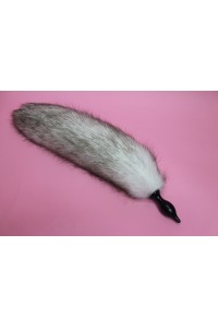 18" Brown Husky Fox Tail (Stainless Steel Plug)
