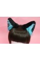 Black Cat Ears (Baby Blue Plush,Aqua Fluffs)