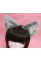 Ultra Fluffy Timber Wolf Cat Ears (Nude Velvet,White Fluffs)