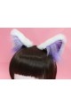 White Cat Ears (Purple Velvet,Lavender Fluffs)