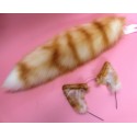 18" Orange Tabby Styled Fox Tail (Airbrushed/One of a Kind)