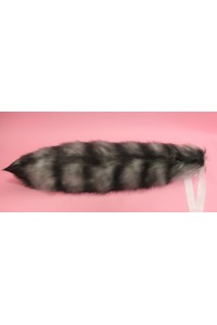 24" Silver Tabby Fox Tail (Airbrushed)