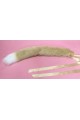 24" Honey Cat Tail with White Tips (Gold Ties)