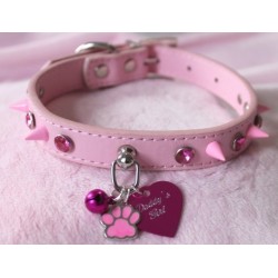Pink Diamond Studded Collar (Faux Leather)