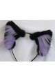 Black Realistic Cat Ears,Lavender Fluffs (Black Velvet)