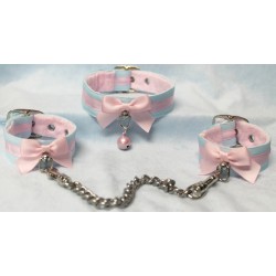 Cotton Candy Collar and Cuffs (Buckled)
