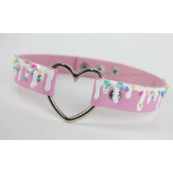 Icing Drip Heart Choker (Pink)
