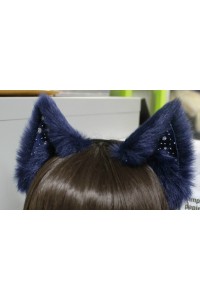 Starry Night Cat Ears (Deep Blue Fur/No front fluffs)