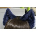 Starry Night Cat Ears (Dark Blue Fur/No front fluffs)