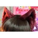 Burgundy Cat Ears (Realistic Cat Pattern/No front fluffs)