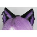 Black Amethyst Fox Ear (Chain Piercing,and Ring Piercings included)