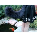 Black Siberian Cat Tail 3.5" Faux Fur Length!
