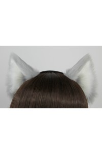 Silver Grey Realistic Cat Ears