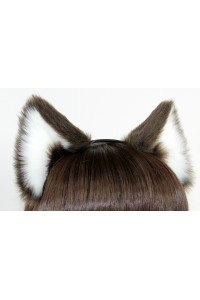 Brown & White Ears