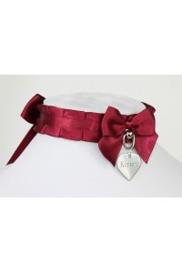 Burgundy Pleated Collar