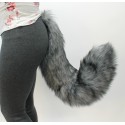 30" Grey & Black Fox Tail