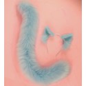 Baby Blue Cat Set (Ears & 32" long Tail)