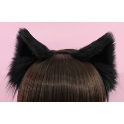 Black Cat Ears (No front fluffs)