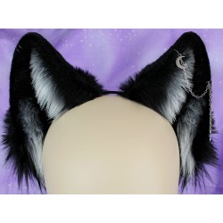 Black & Silver Wolf Ears
