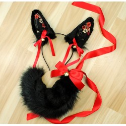 Black Brocade Bunny Set
