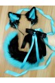 Teal & Black Set (22" Two-Toned Puppy Tail)