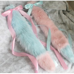 18" Cotton Candy Fox Tails